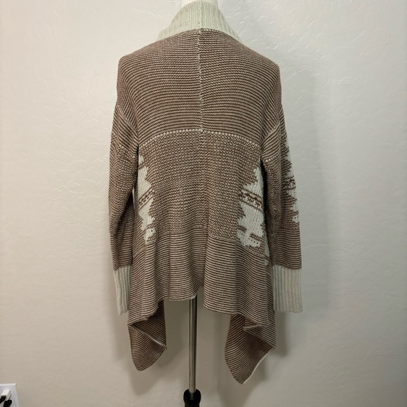 BB Dakota Sioux Tan and Brown Cozy Knit Open Front Cardigan Sweater Size M - Picture 8 of 9